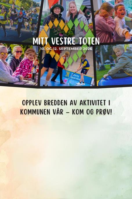 Lenke til artikkel: Mitt Vestre Toten – velkommen til to dager med aktivitet og fellesskap 💚