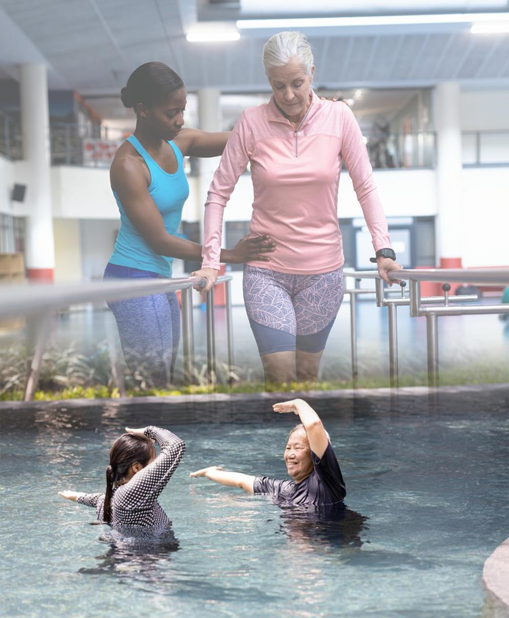 To bildeillustrasjoner som viser aktiviteter for å ivareta en sunn aldring - Klikk for stort bilde