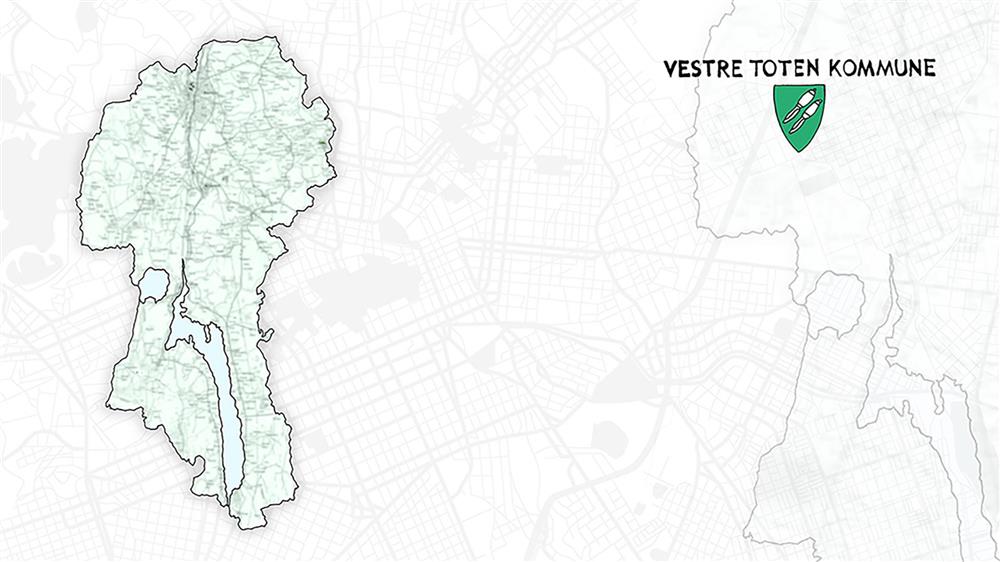 Bakgrunn 24: Vestre Toten - i arealplan  Design og tegnede illustrasjoner: Jørn Melnes - Klikk for stort bilde