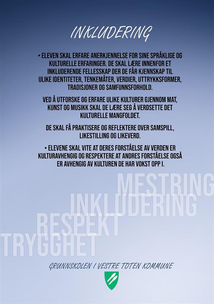 Verdiplakat: Inkludering - Klikk for stort bilde