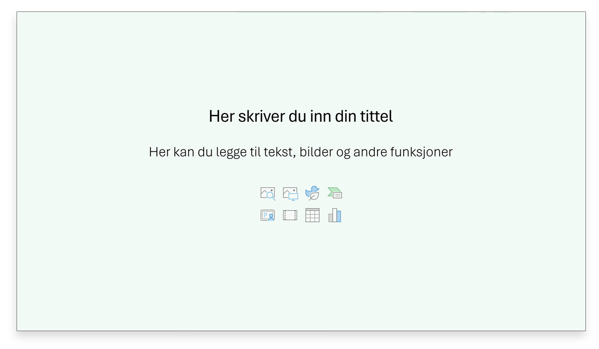 Bildeeksempel på en side i kommunens powerpointmal. Ren versjon. Design: Vestre Toten kommune / Jørn Melnes - Klikk for stort bilde