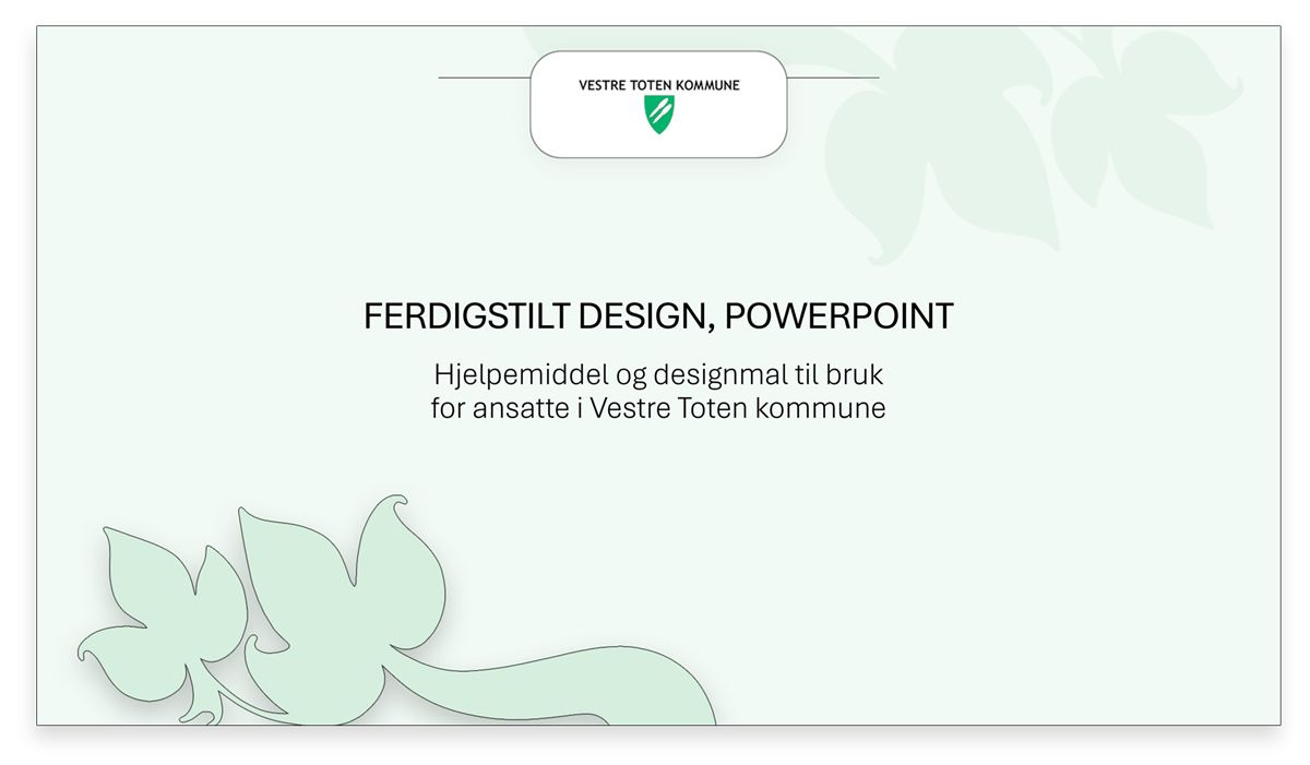 Bildeeksempel på en side i kommunens powerpointmal - Klikk for stort bilde